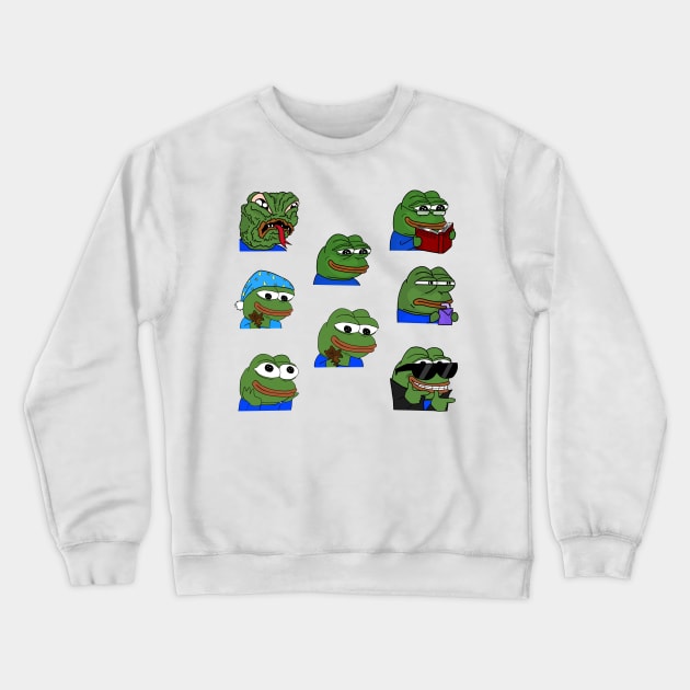 Pepe the frog variety set Crewneck Sweatshirt by sivelobanova